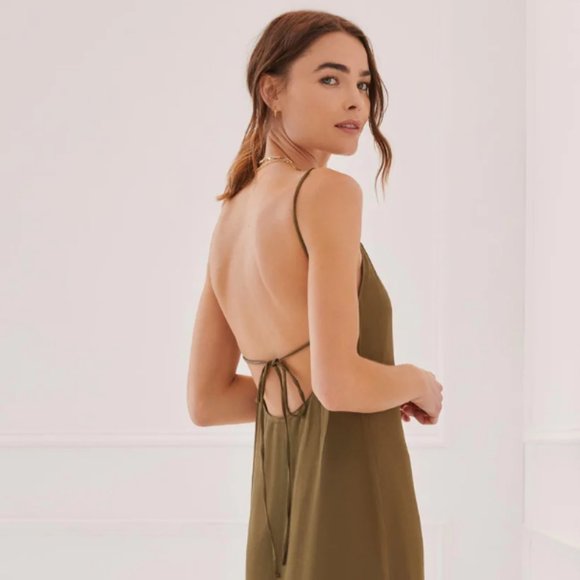 Something Navy Olive Midi Dress - Picture 1 of 11